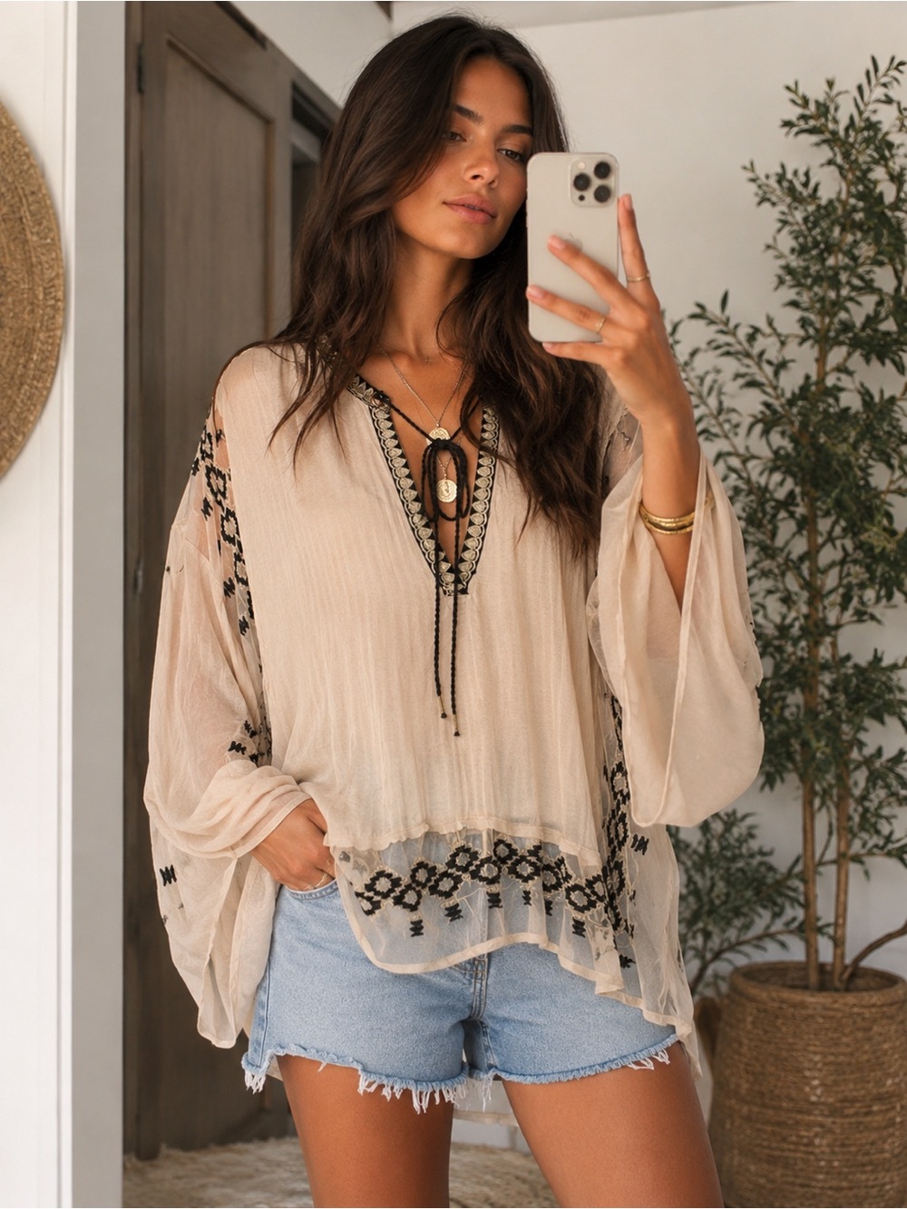 NWT Free People Eden top in Ballet flowy sleeves